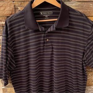 Pebble Beach black collared polo XXL